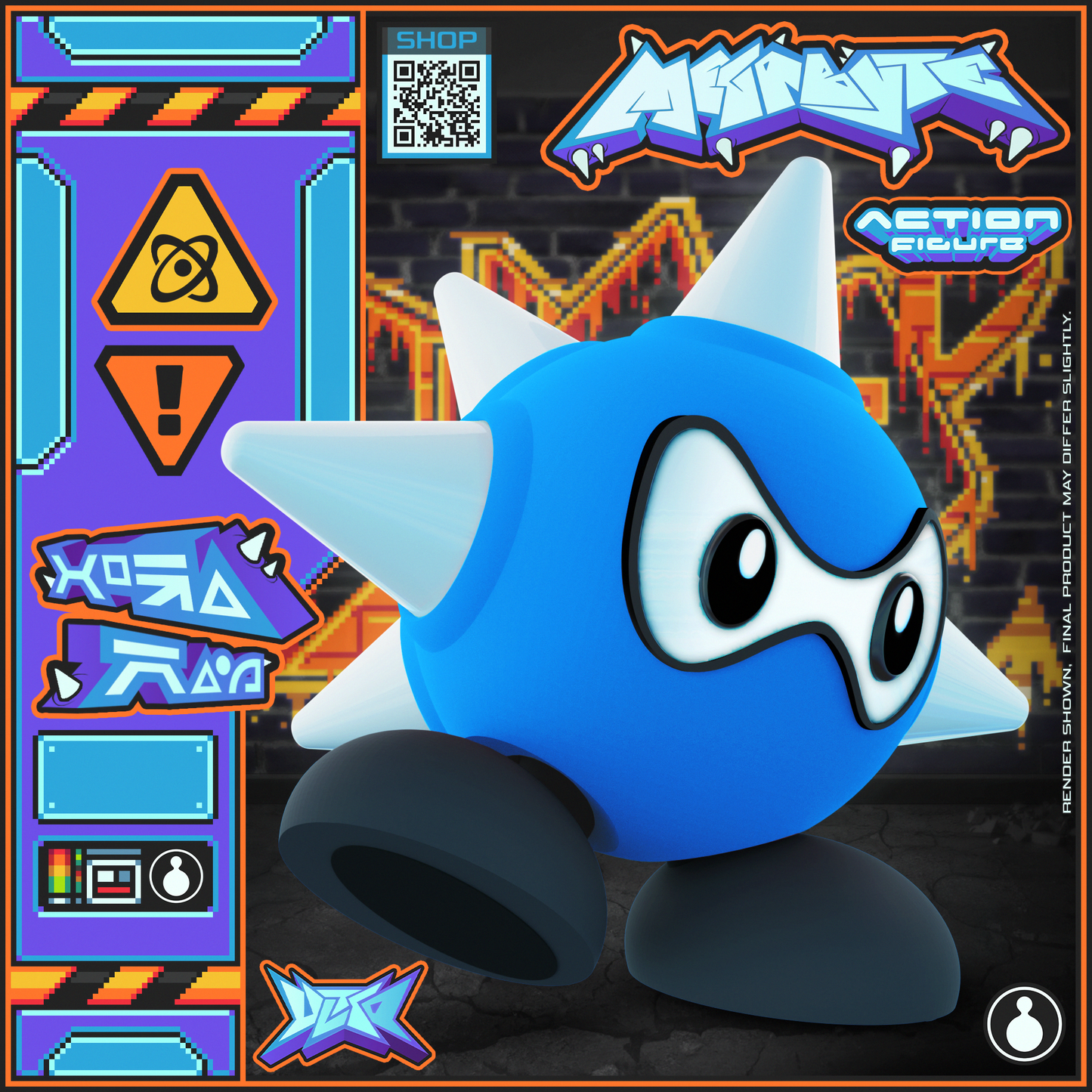 Blue MegaByte Action Figure