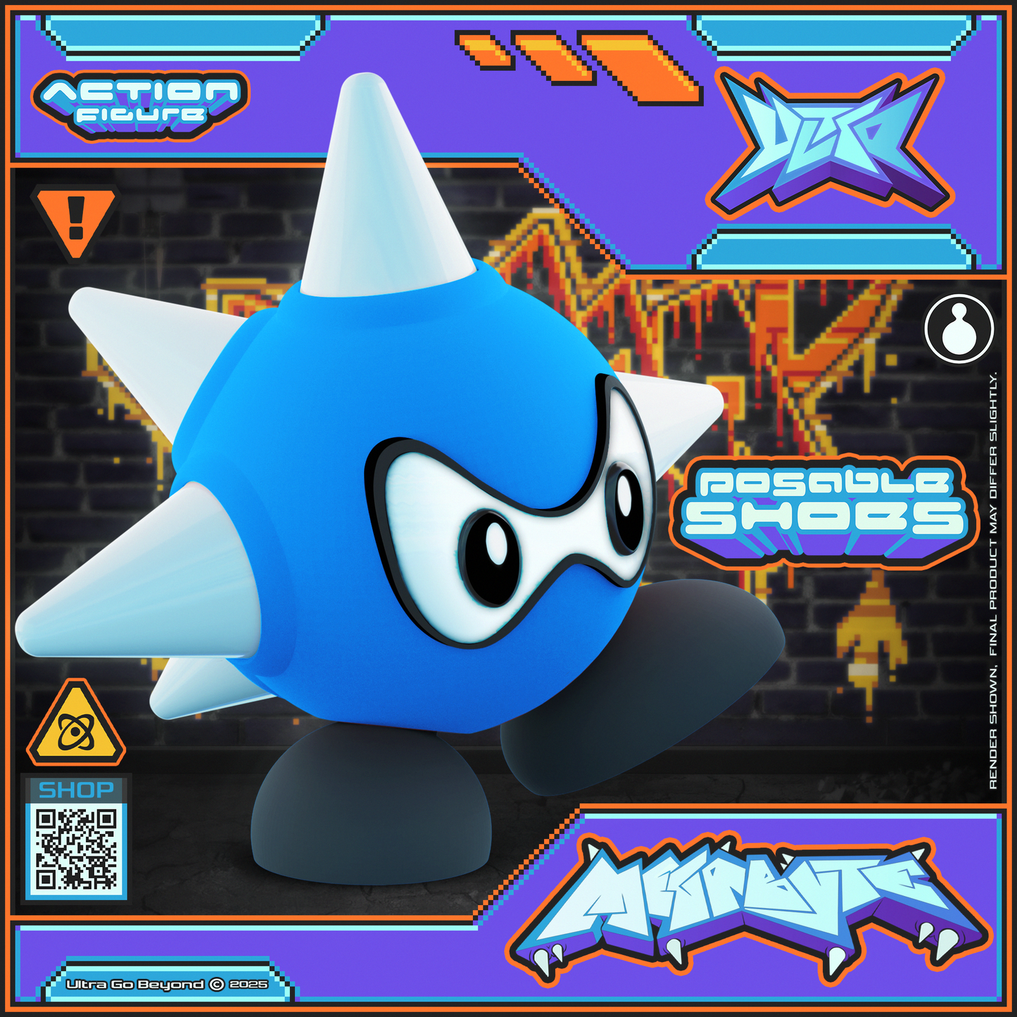 Blue MegaByte Action Figure